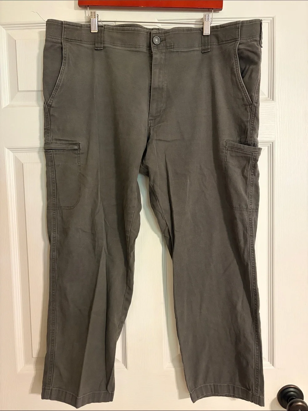 Lee Extreme Comfort Men's Gray Cargo Utility Pants Straight Stretch 42x30